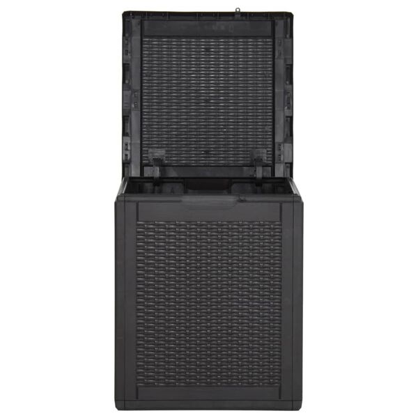 vidaXL Garden Storage Box 90L Black PP Rattan