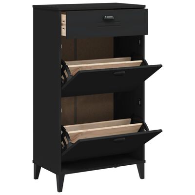 vidaXL Shoe Cabinet VIKEN Black Engineered Wood