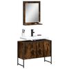 vidaXL 2 Piece Bathroom Cabinet Set Smoked Oak Engineered Wood