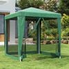 vidaXL Party Tent with 4 Mesh Sidewalls Green 2x2 m HDPE