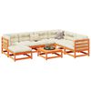 vidaXL 8 Piece Garden Sofa Set with Cushions Wax Brown Solid Wood Pine