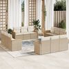 vidaXL 12 Piece Garden Sofa Set with Cushions Beige Poly Rattan