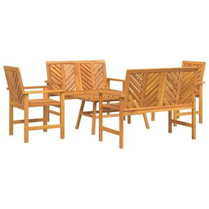 vidaXL Garden Lounge Set 5 pcs Brown Solid Acacia Wood