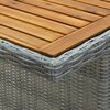 vidaXL Garden Table Light Grey Poly Rattan and Solid Acacia Wood