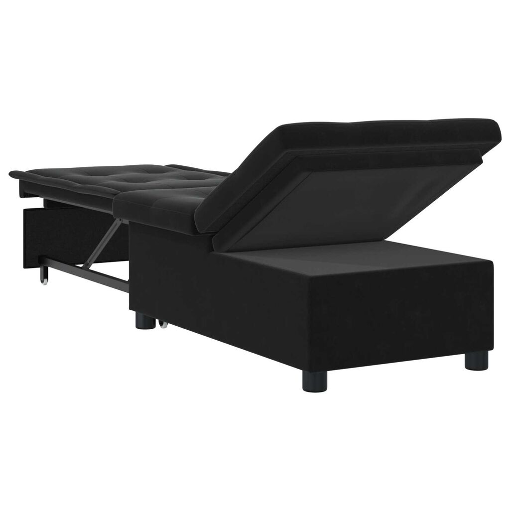vidaXL Sofa Bed 3-in-1 Pull-Out Black Velvet