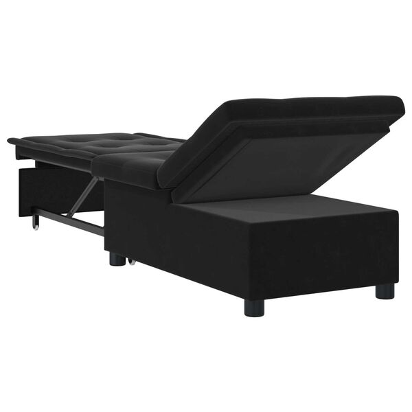 vidaXL Sofa Bed 3-in-1 Pull-Out Black Velvet