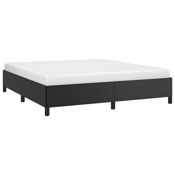 vidaXL Bed Frame without Mattress Black California King Faux Leather