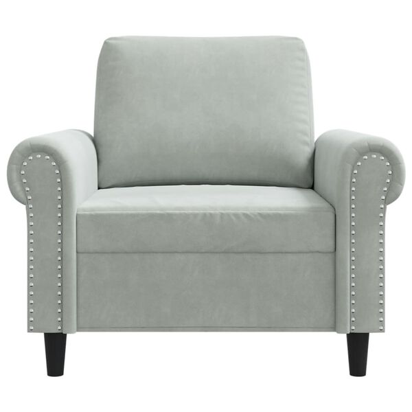 vidaXL Sofa Chair Light Grey 60 cm Velvet