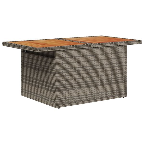 vidaXL 5 Piece Garden Sofa Set with Cushions Grey Poly Rattan Acacia