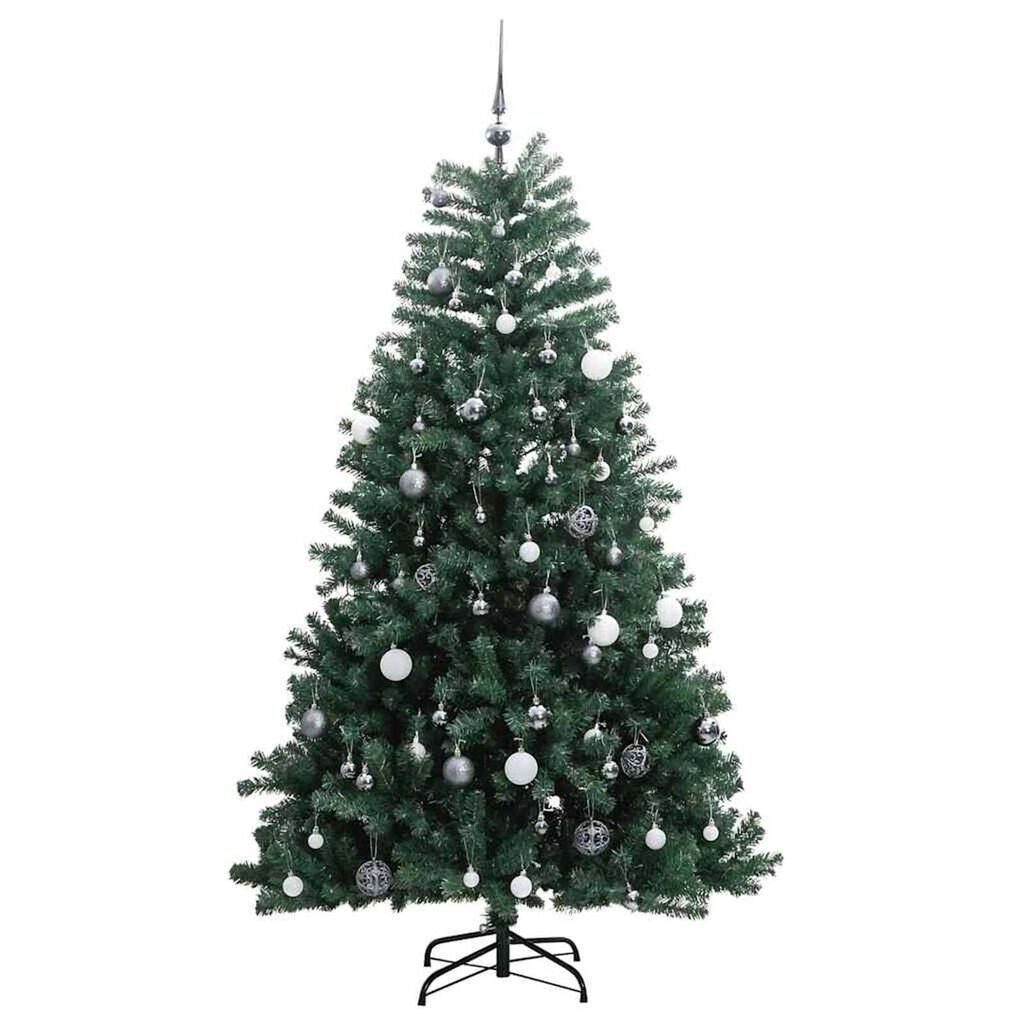 vidaXL Artificial Hinged Christmas Tree 150 LEDs & Ball Set 120 cm