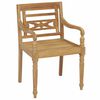 vidaXL Batavia Chairs 2 pcs with Beige Cushions Solid Teak Wood