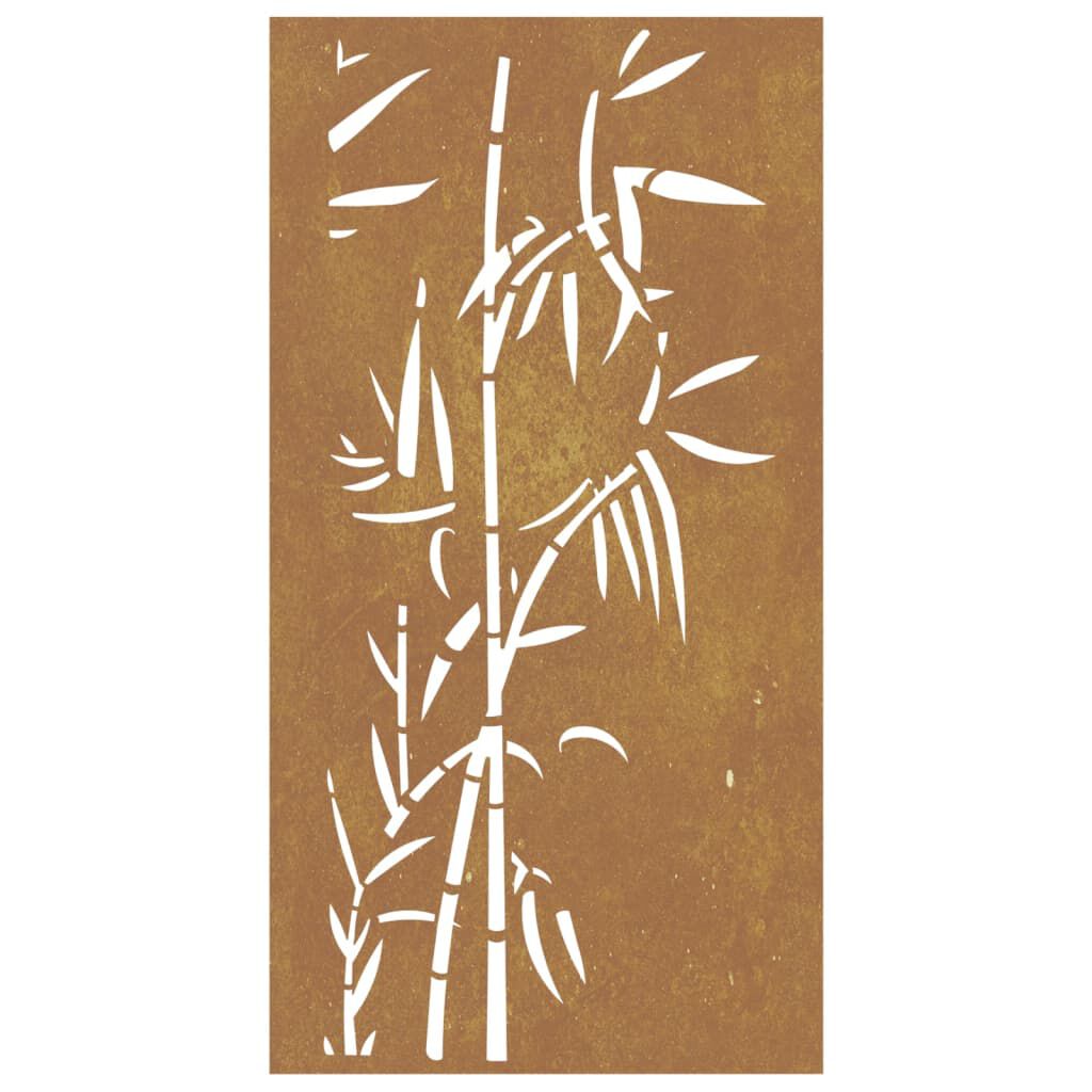 vidaXL Garden Wall Decoration 105x55 cm Corten Steel Bamboo Design