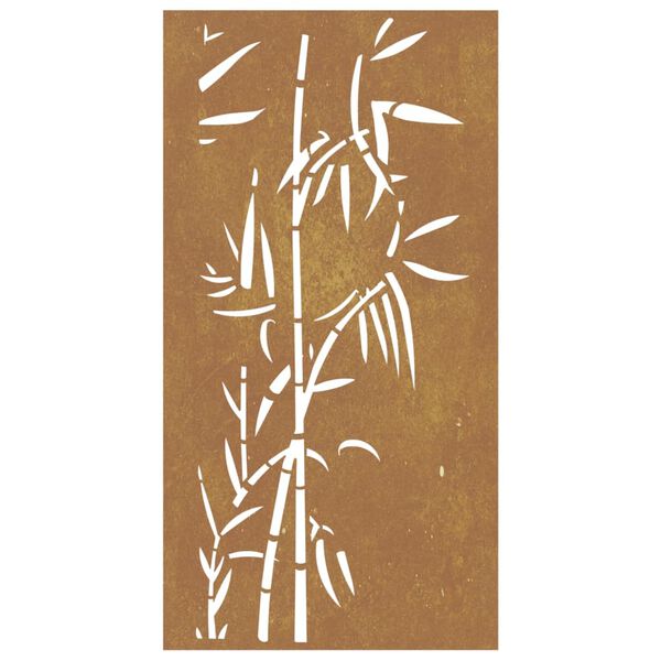 vidaXL Garden Wall Decoration 105x55 cm Corten Steel Bamboo Design