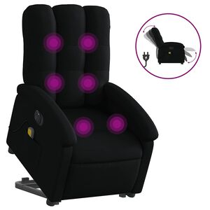 vidaXL Electric Stand up Massage Recliner Chair Black Fabric