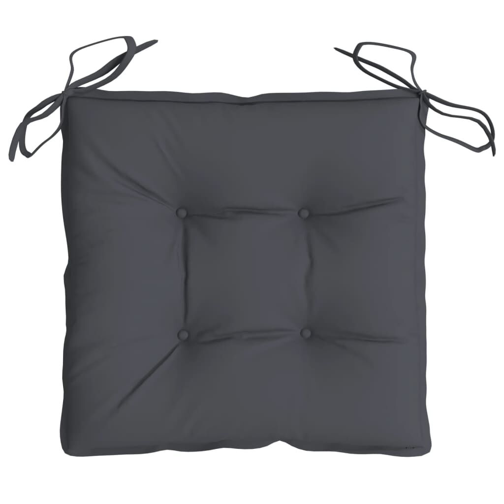 vidaXL Garden Chairs with Anthracite Cushions 2 pcs Solid Teak Wood
