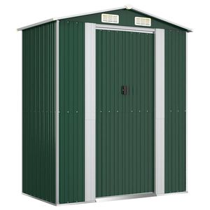 vidaXL Garden Shed Green 192x108x223 cm Galvanised Steel