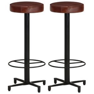vidaXL Bar Stools 2 pcs 76 cm Real Leather