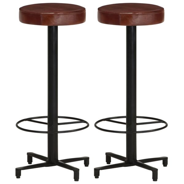 vidaXL Bar Stools 2 pcs 76 cm Real Leather