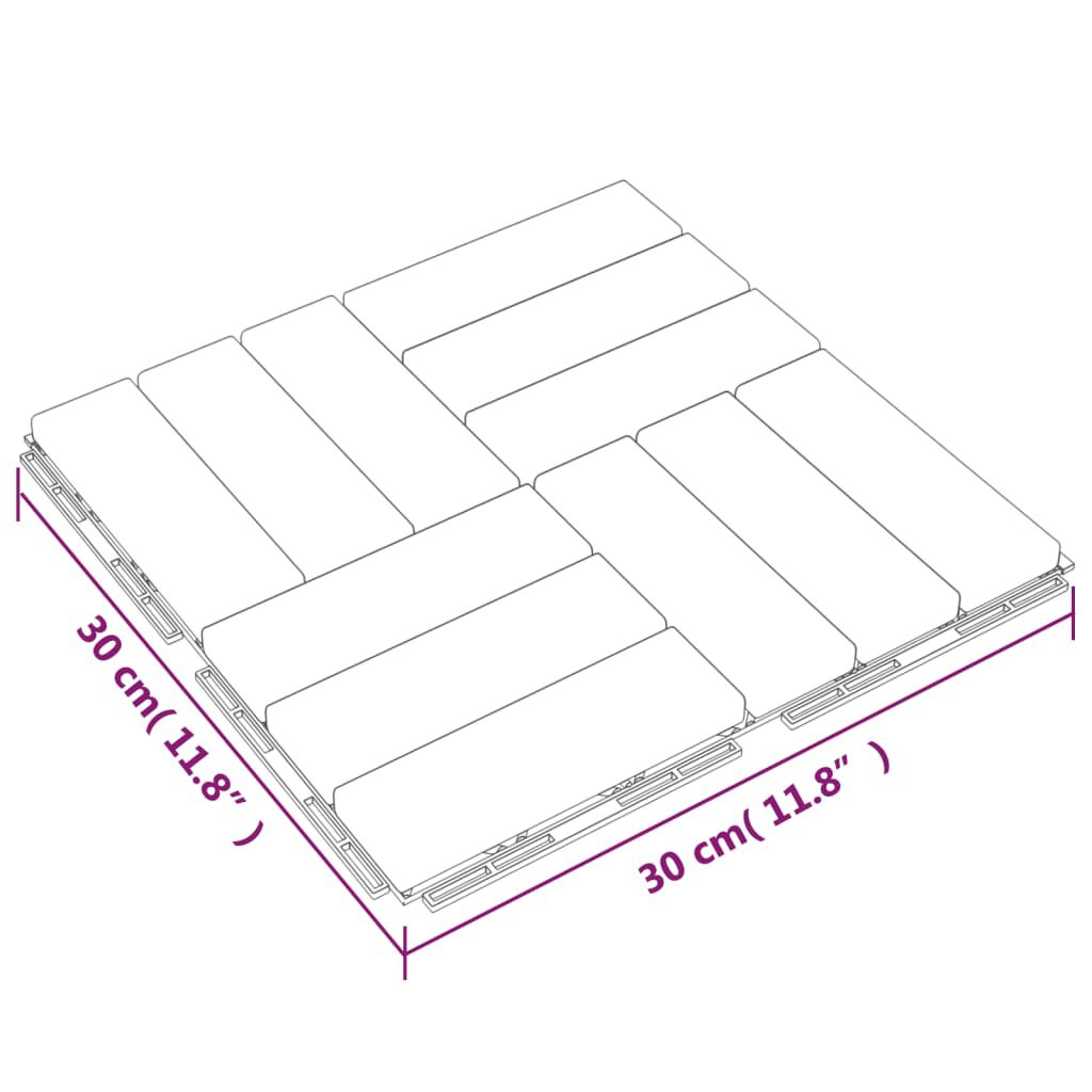 vidaXL Decking Tiles 10 pcs 30x30 cm Solid Wood Teak