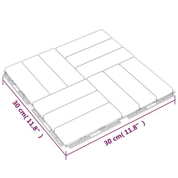 vidaXL Decking Tiles 10 pcs 30x30 cm Solid Wood Teak