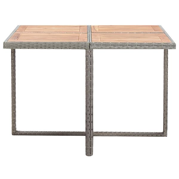 vidaXL 9 Piece Outdoor Dining Set Poly Rattan and Acacia Wood Anthracite