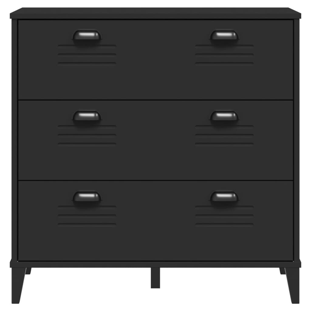 vidaXL Drawer Cabinet VIKEN Black Engineered Wood