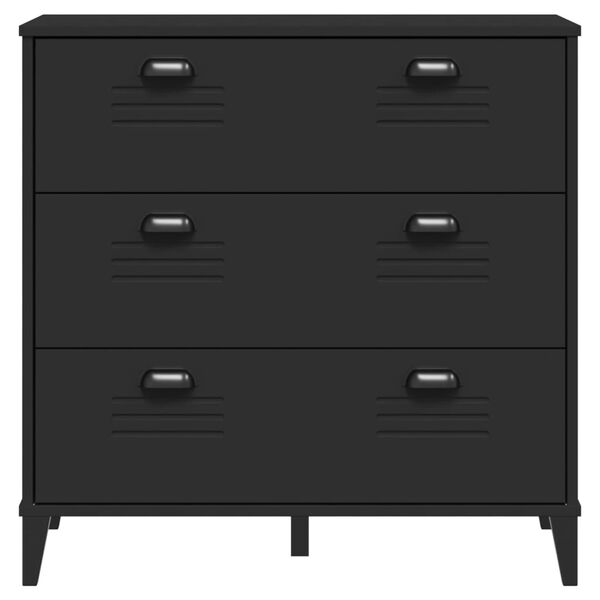 vidaXL Drawer Cabinet VIKEN Black Engineered Wood