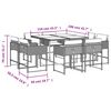 vidaXL 17 Piece Garden Dining Set with Cushions Beige Poly Rattan