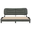 vidaXL Bed Frame with LED without Mattress "Hvar" Dark Grey 193x203 cm Fabric