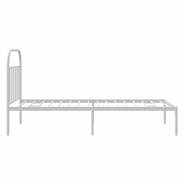 vidaXL Metal Bed Frame without Mattress with Headboard White 100x190cm