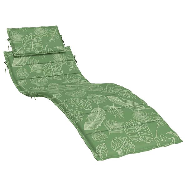 vidaXL Sun Lounger Cushion Leaf Pattern Oxford Fabric