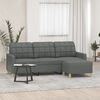 vidaXL 3-Seater Sofa with Footstool Dark Grey 180 cm Fabric