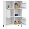 vidaXL Bookcase with Metal Legs White 90x35x128.5 cm Solid Wood OSLO