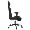 vidaXL Gaming Chair with Footrest Black Faux Leather