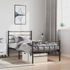 vidaXL Metal Bed Frame without Mattress with Footboard Black 100x200cm