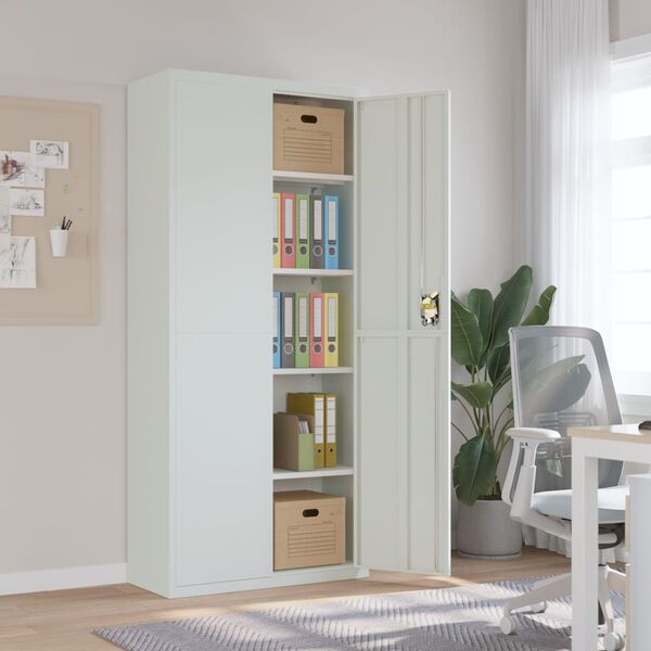 vidaXL File Cabinet Light Grey 90x40x200 cm Steel