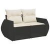 vidaXL 6 Piece Garden Sofa Set with Cushions Black Poly Rattan