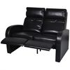 vidaXL 2-Seater Home Theatre Recliner Sofa Black Faux Leather
