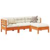 vidaXL 4 Piece Garden Sofa Set with Cushions Wax Brown Solid Wood Pine