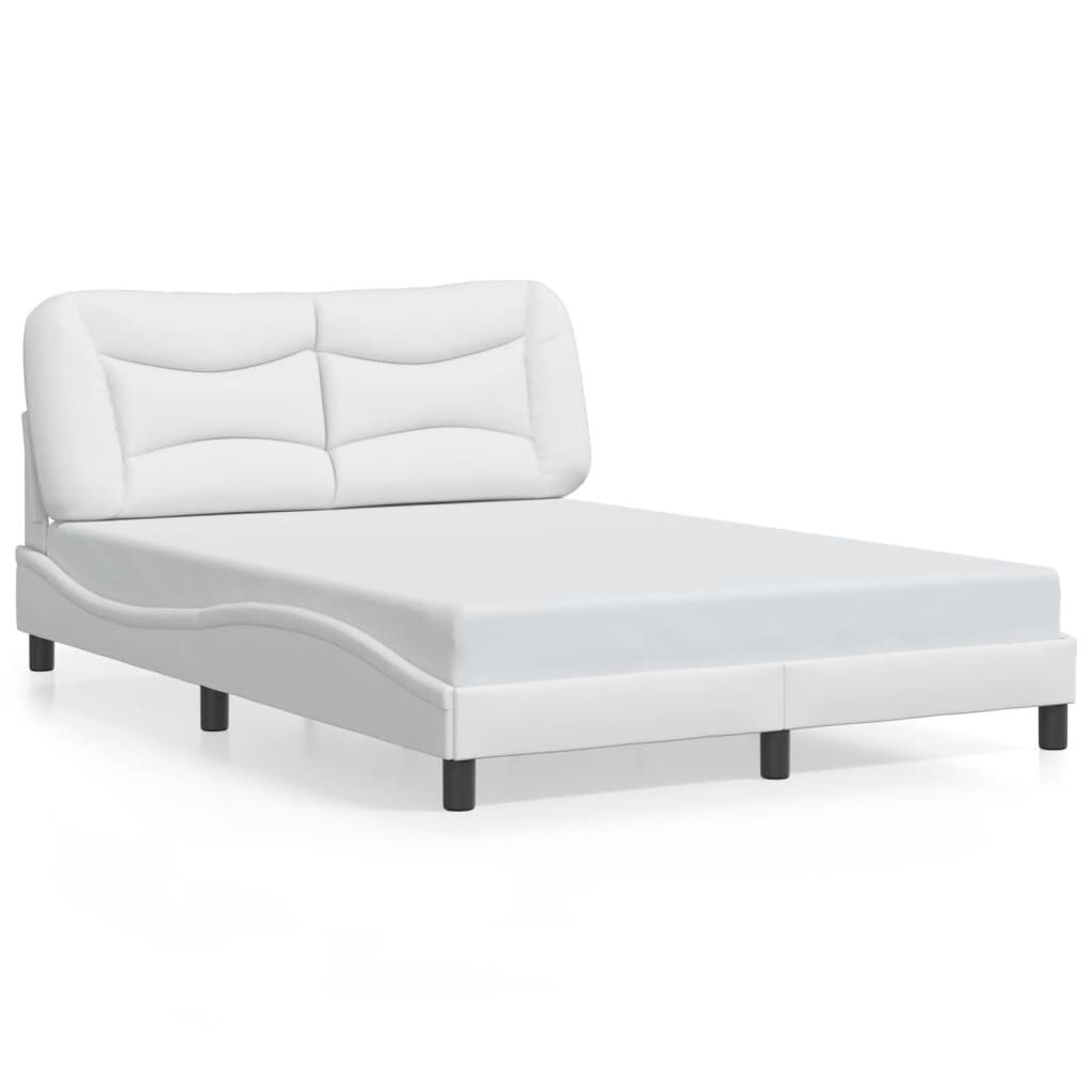 vidaXL Bed Frame without Mattress White 137x187 cm Double Faux Leather
