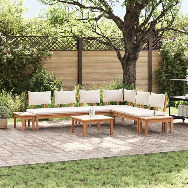 vidaXL Garden Sofa Set 4 pcs Brown and Cream