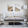 vidaXL Metal Bed Frame without Mattress with Headboard White 183x213cm