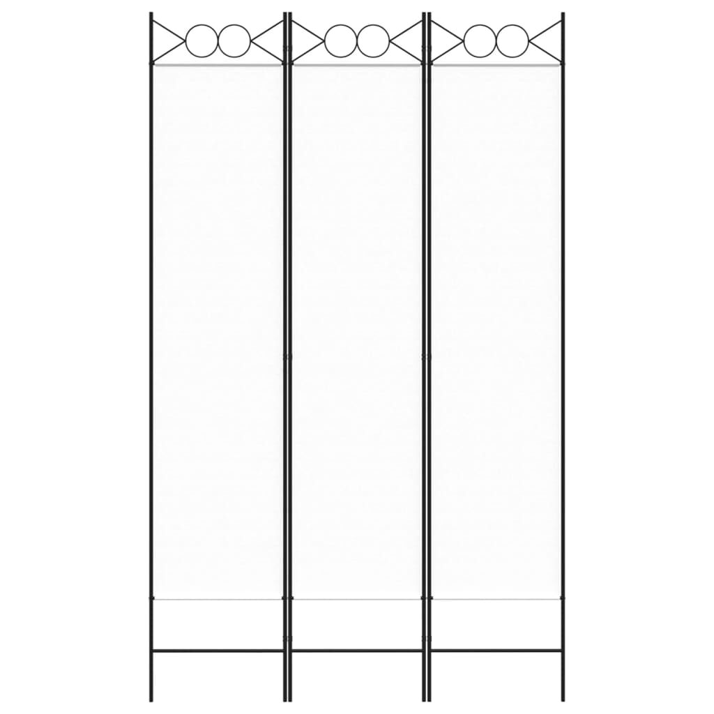 vidaXL 3-Panel Room Divider White 120x200 cm Fabric