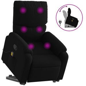 vidaXL Stand up Massage Recliner Chair Black Fabric