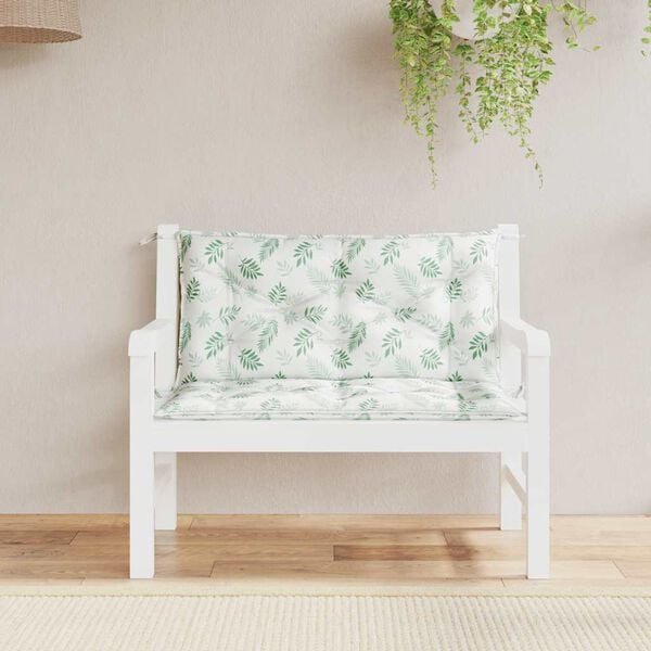 vidaXL Garden Bench Cushions 2pcs Leaf Pattern 100x50x7cm Fabric