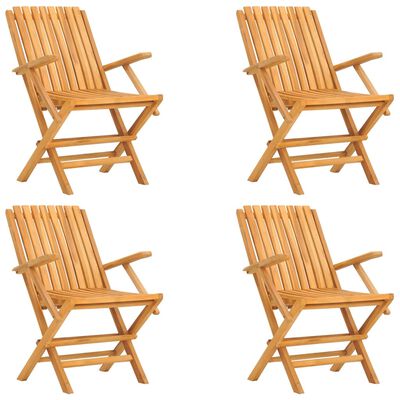 vidaXL Folding Garden Chairs 4 pcs 61x67x90 cm Solid Wood Teak