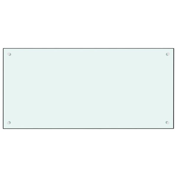 vidaXL Kitchen Backsplash White 100 x 50 cm Tempered Glass