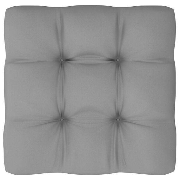 vidaXL Garden Middle Sofas with Grey Cushions 2 pcs Solid Pinewood