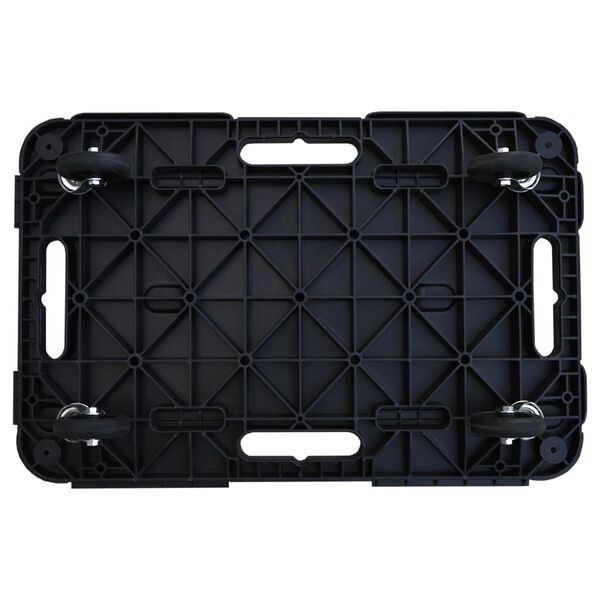 vidaXL Transport Trolley Black 58x38x12 cm PP