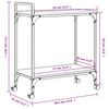 vidaXL Kitchen Trolley Black 60.5x31x72.5 cm Engineered Wood
